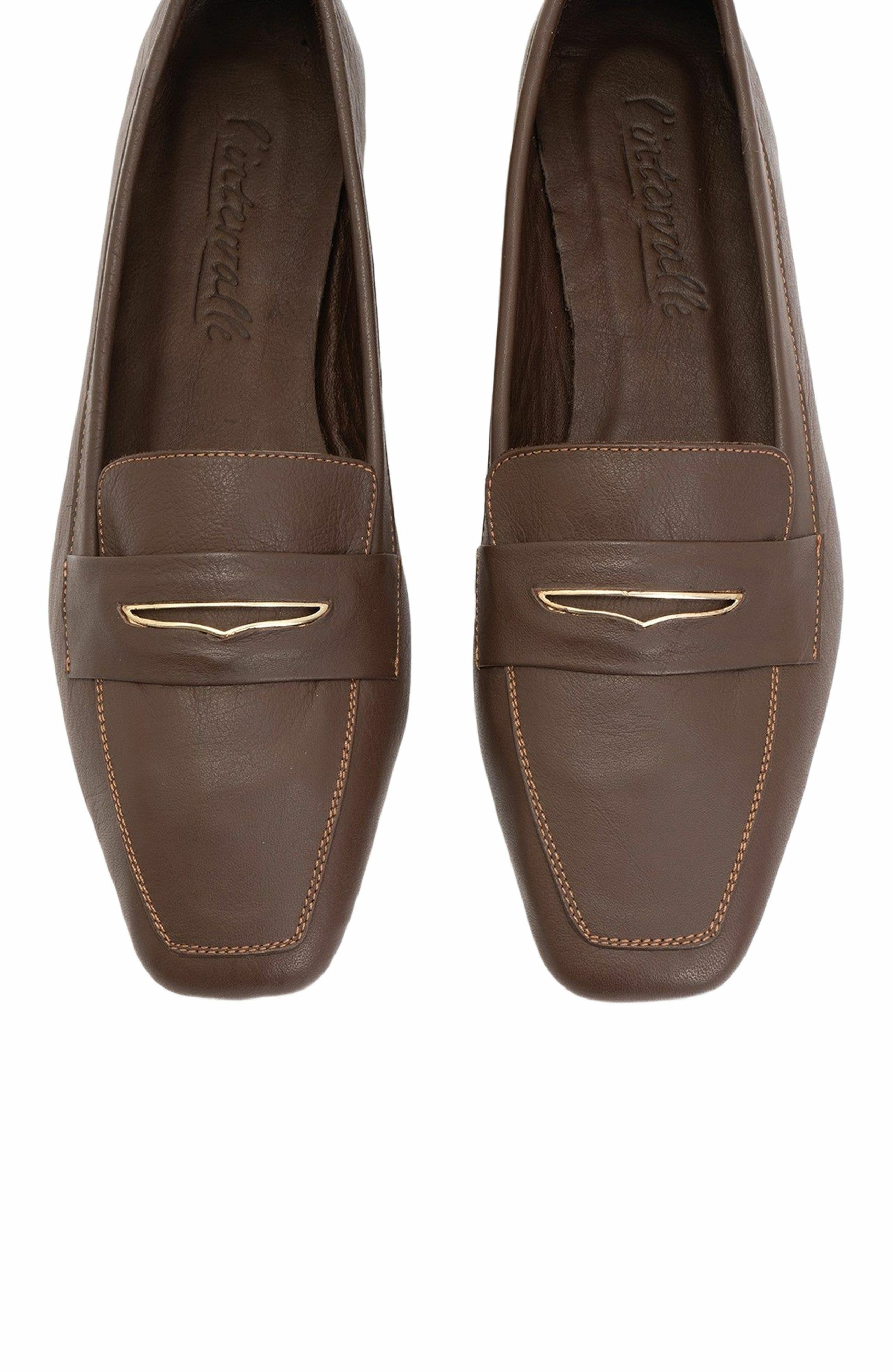 Iridessa Leather Flat Loafers, Alternate, color, Brown Leather