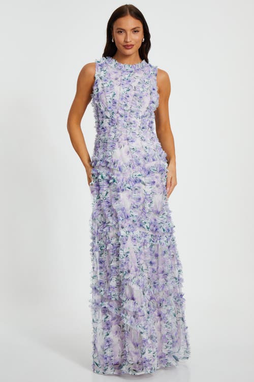 Quiz Floral Maxi Dress In Cream