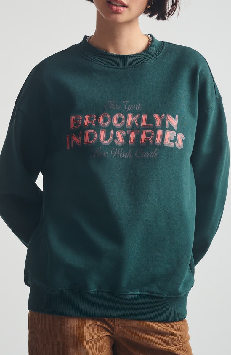 Brooklyn Industries Relaxed Graphic Sweatshirt, Main, color, Ponderosa Pine