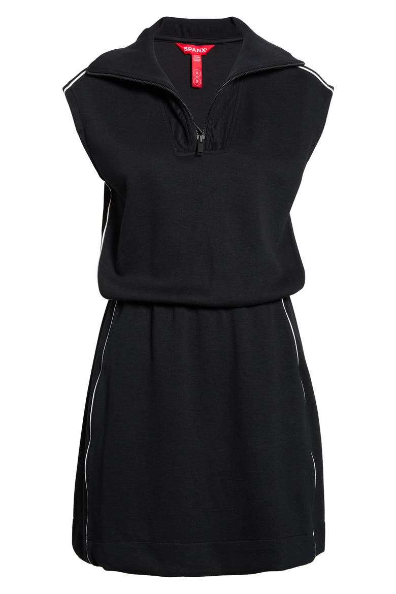 Airpique Half Zip Modal Blend Dress, Alternate, color, VERY BLACK