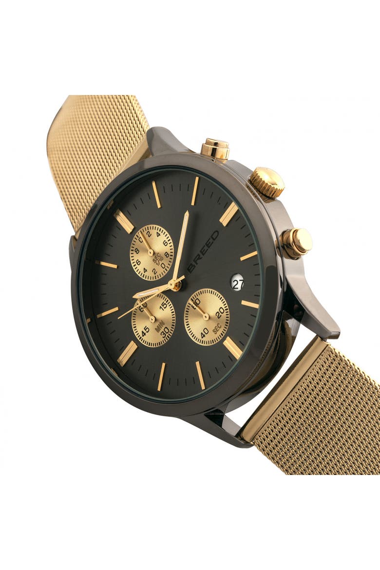 Espinosa Chronograph Mesh-Bracelet Watch w/ Date, Alternate, color, Gold/Gunmetal