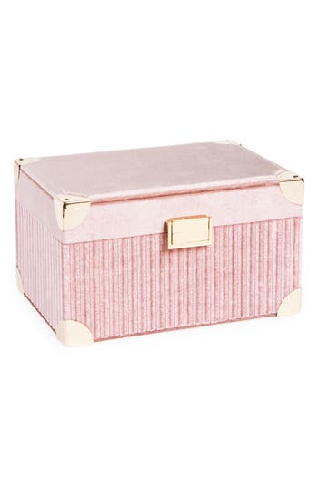 Nordstrom Rib Velvet Jewelry Box In Pink