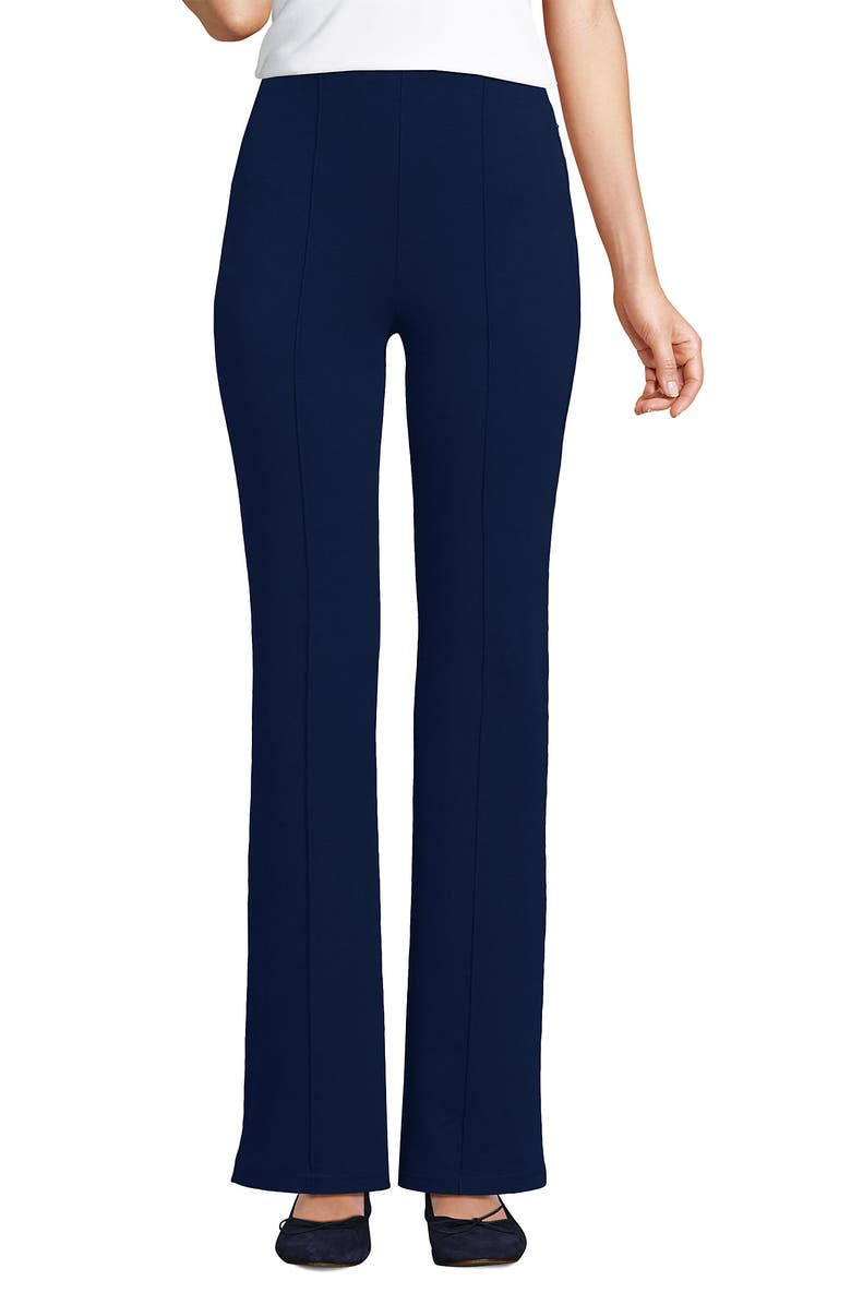 Lands
 End Starfish High Rise Pintuck Bootcut Pants, Main, color, Deep Sea Navy