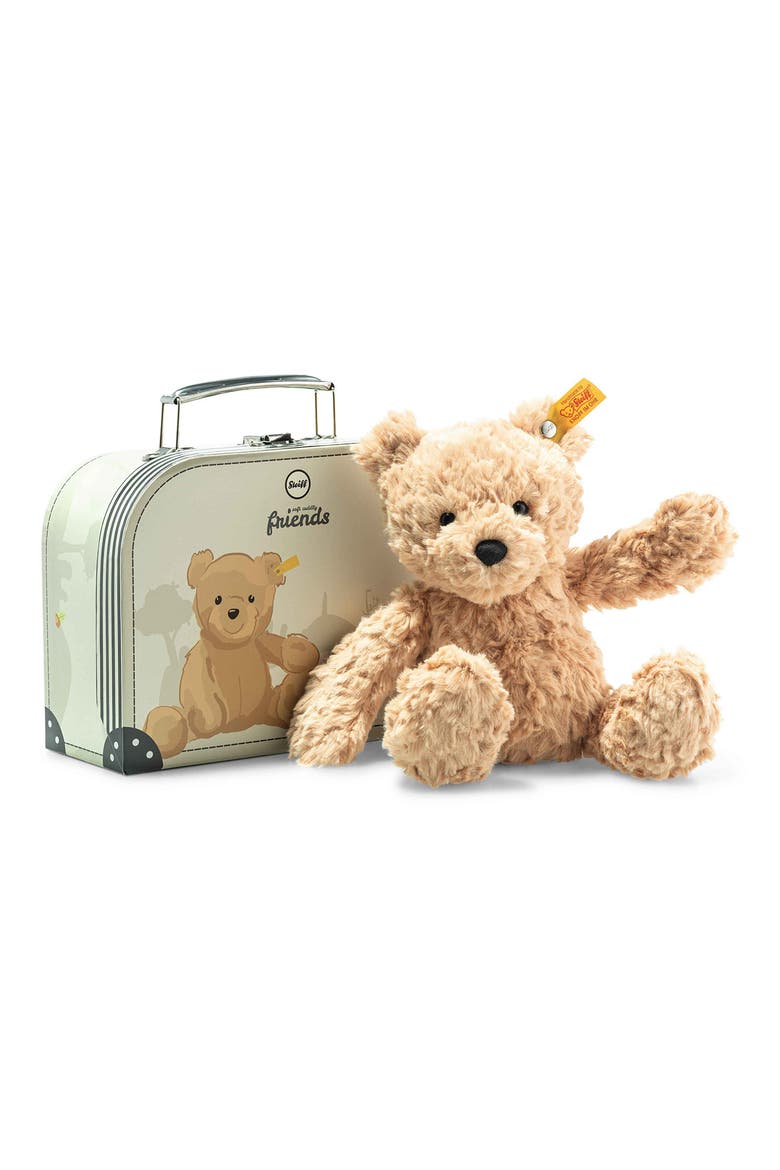 Jimmy Teddy Bear & Suitcase, Alternate, color, BEIGE