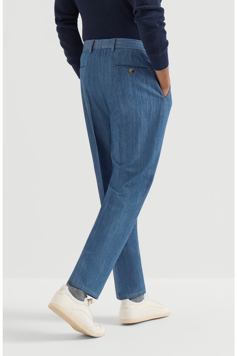 Lightweight denimtrousers with double pleats, Alternate, color, Medium Denim