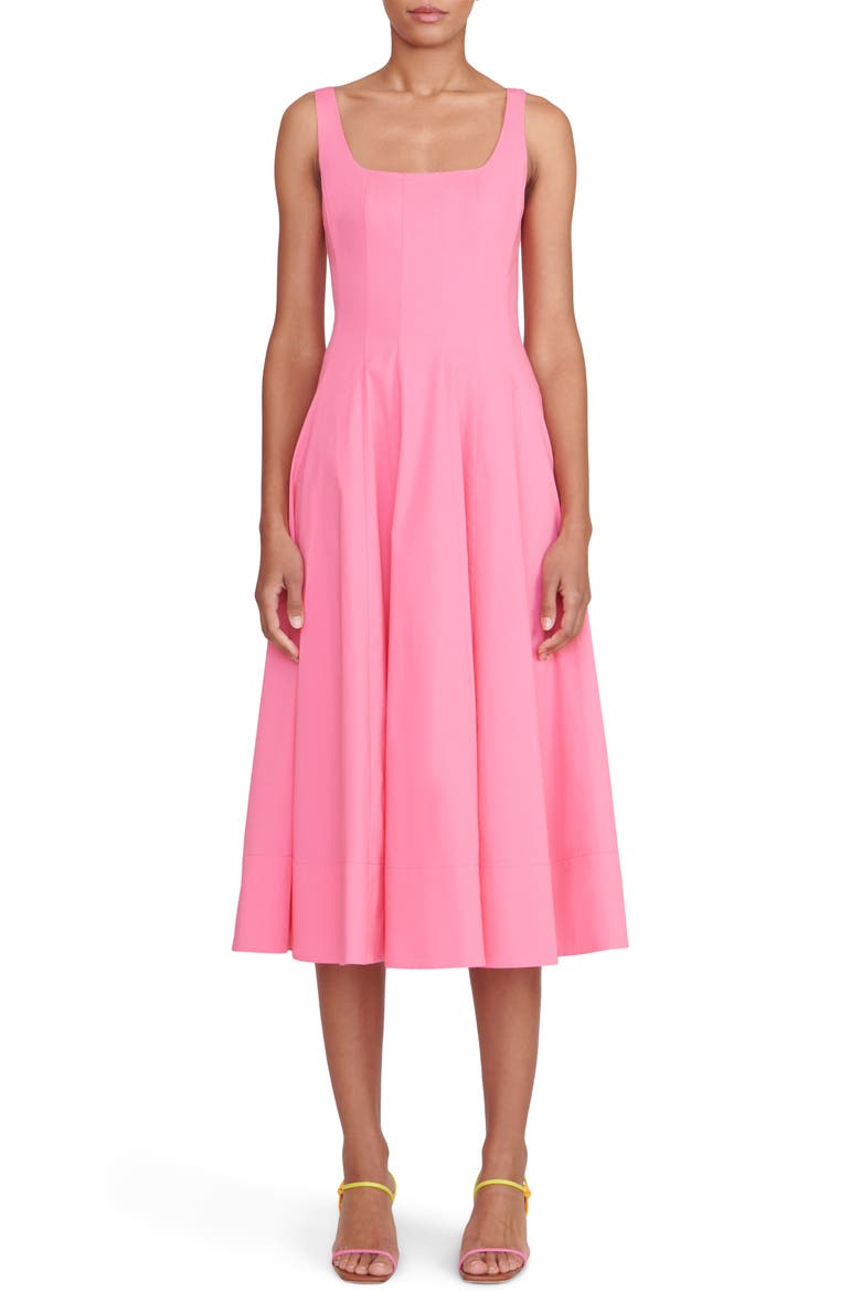 Wells Stretch Cotton Dress, Main, color, PLUMERIA