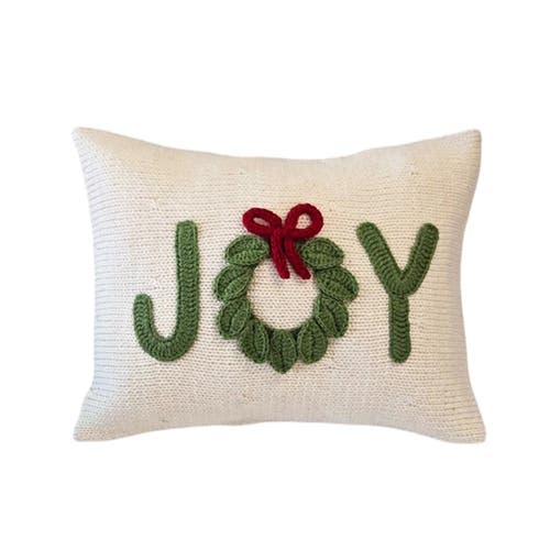 Melange Collection Holiday Joy Mini Pillow in Ivory 