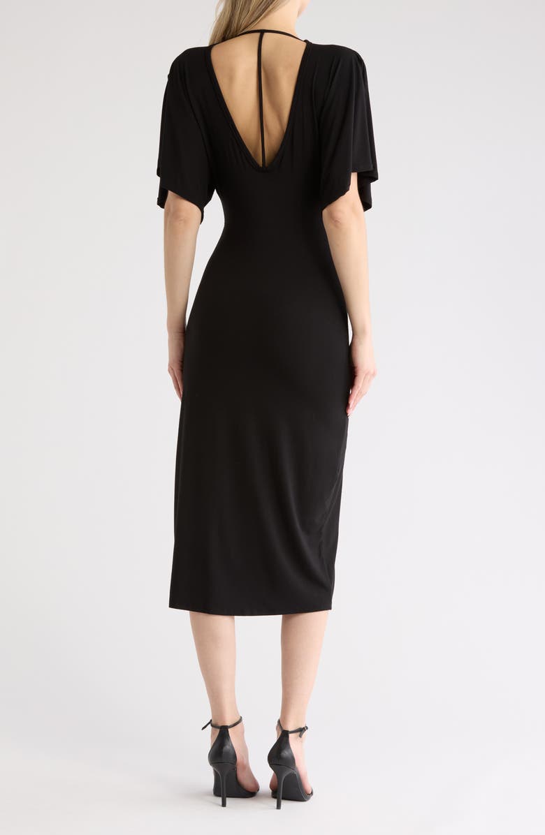 GO COUTURE Front Twist Maxi Dress, Alternate, color, Black