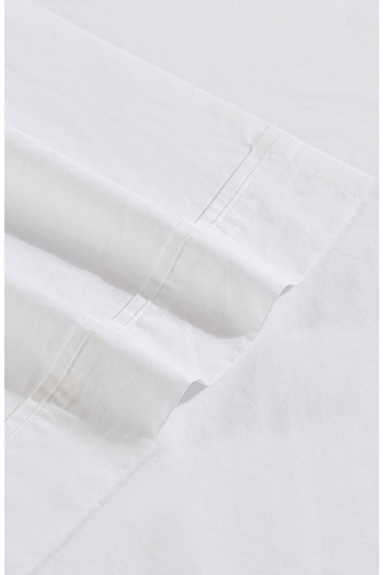 Washed 200 Thread Count Percale Sheet Set, Alternate, color, WHITE