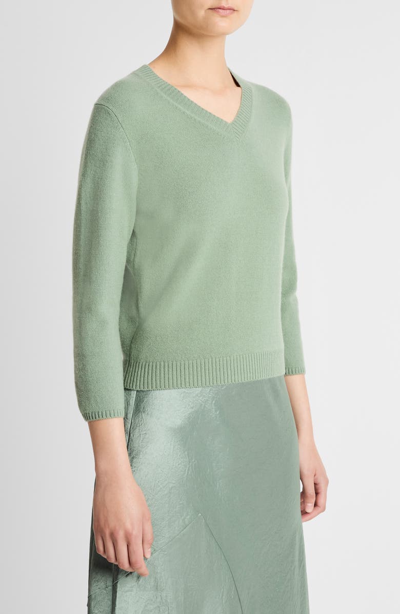 Vince V-Neck Sweater, Alternate, color, Dark Pistacchi