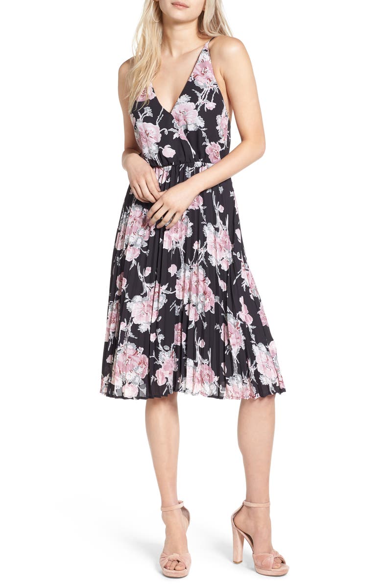 Leith Surplice Floral Print Midi Dress, Alternate, color,