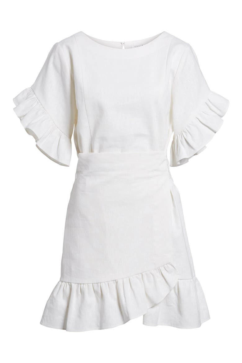 Ruffle Faux Wrap Dress, Alternate, color, IVORY