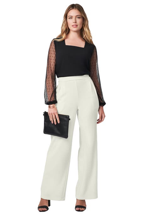 Stretch Knit Crepe Wide Leg Pant (Plus Available)