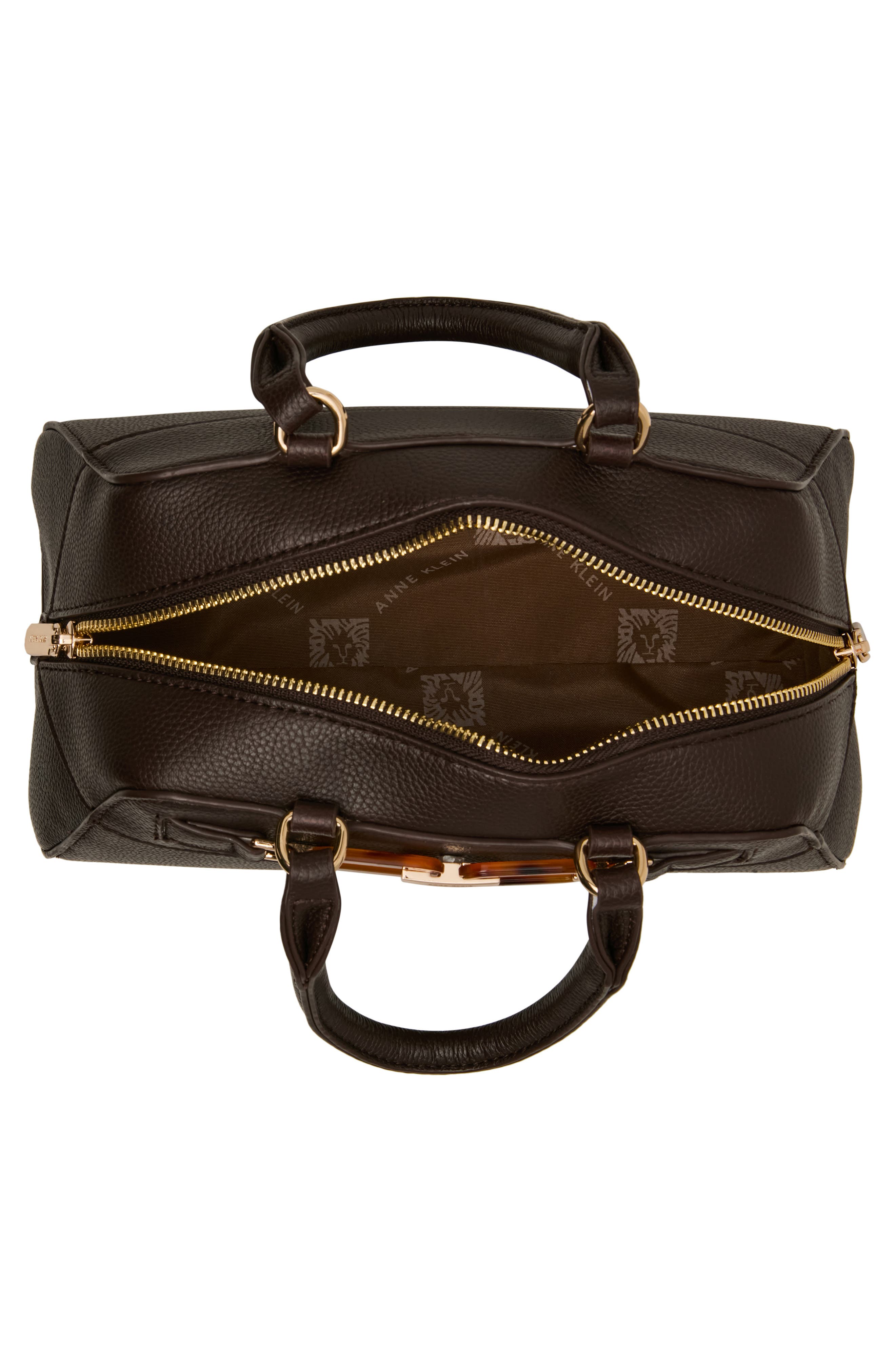 Faux Leather Satchel, Alternate, color, ESPRESSO