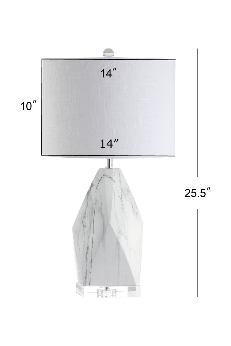 Oslo Ceramic Marble/Crystal LED Table Lamp, Main, color, White