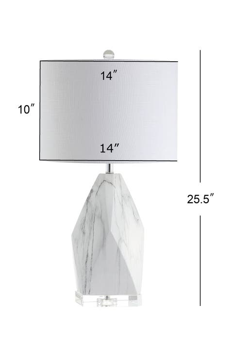 Oslo Ceramic Marble/Crystal LED Table Lamp