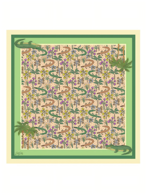 Printed Square Silk Scarf
