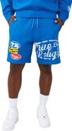 True Religion Logo Patch Cotton Blend Sweat Shorts
