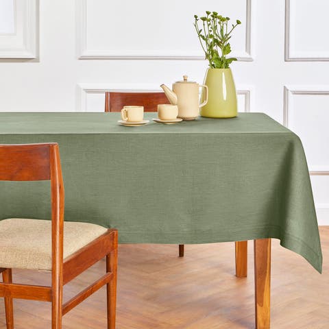 Linen Tablecloth for Dining Table, Holiday and Everyday Table Decor - Fete