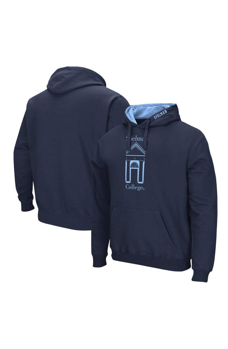 COLOSSEUM Men's Colosseum Navy Spelman College Jaguars Arch & Logo Pullover Hoodie, Main, color, Navy