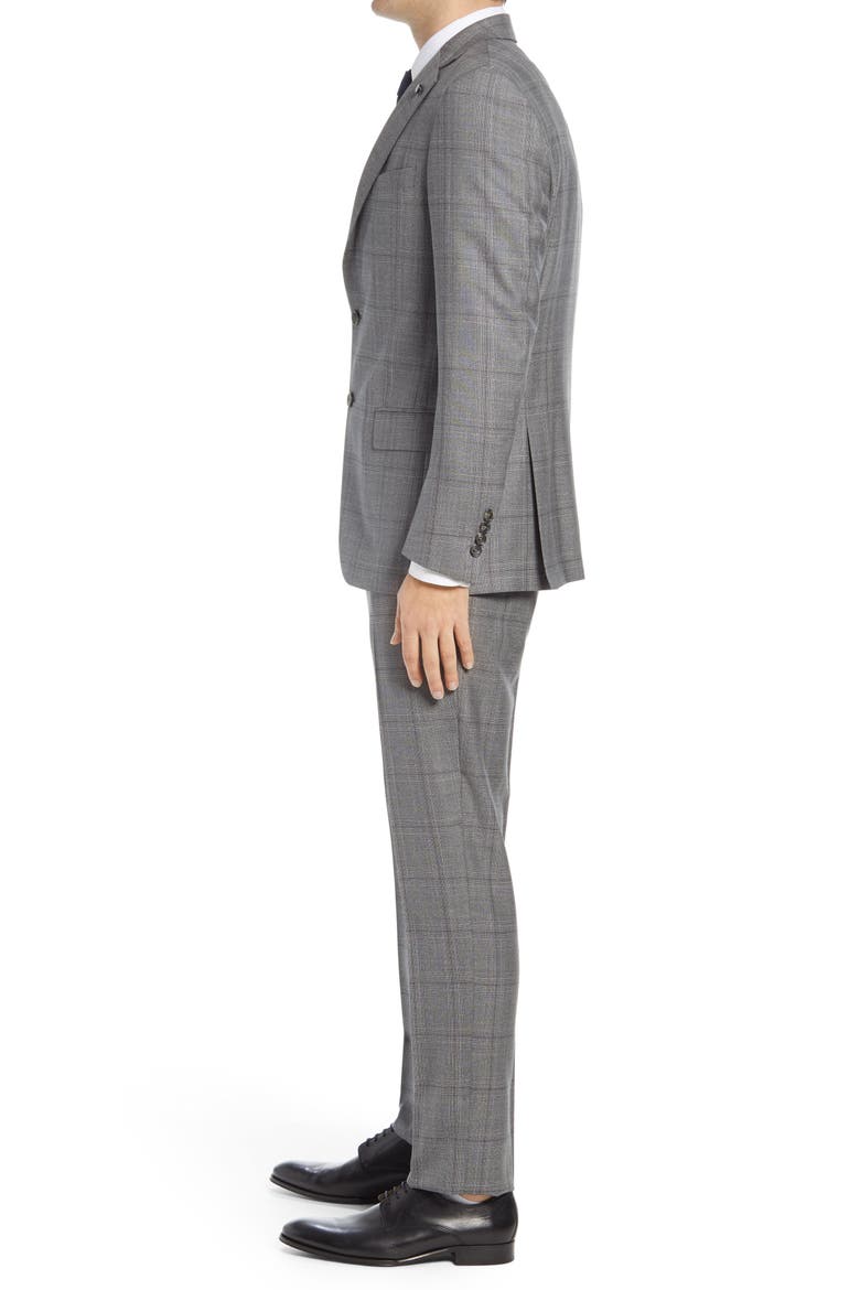 New York Plaid Windowpane Plaid Suit, Alternate, color, GREY