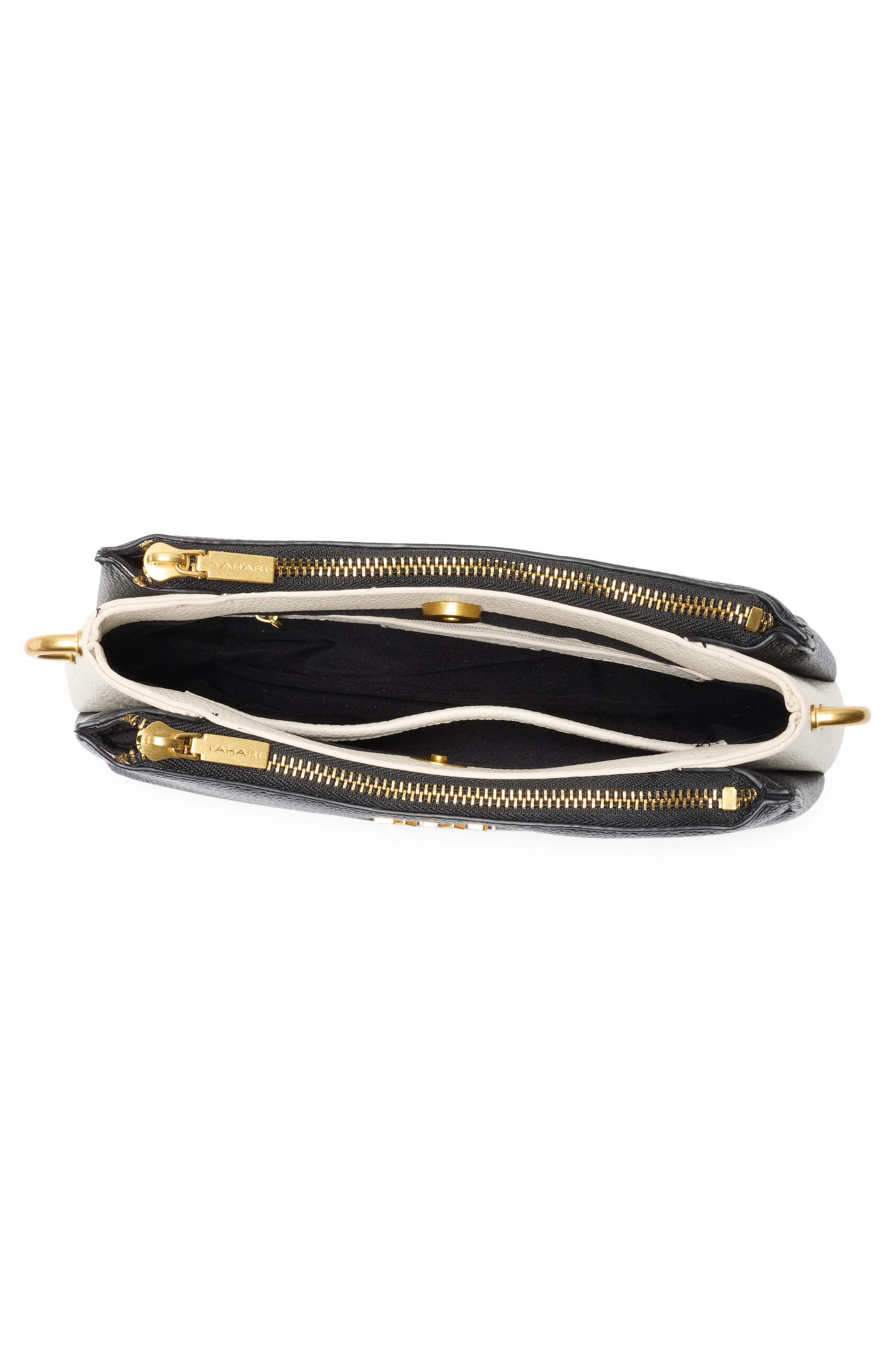 Tahari Eastside Crossbody Bag, Alternate, color, Black Block