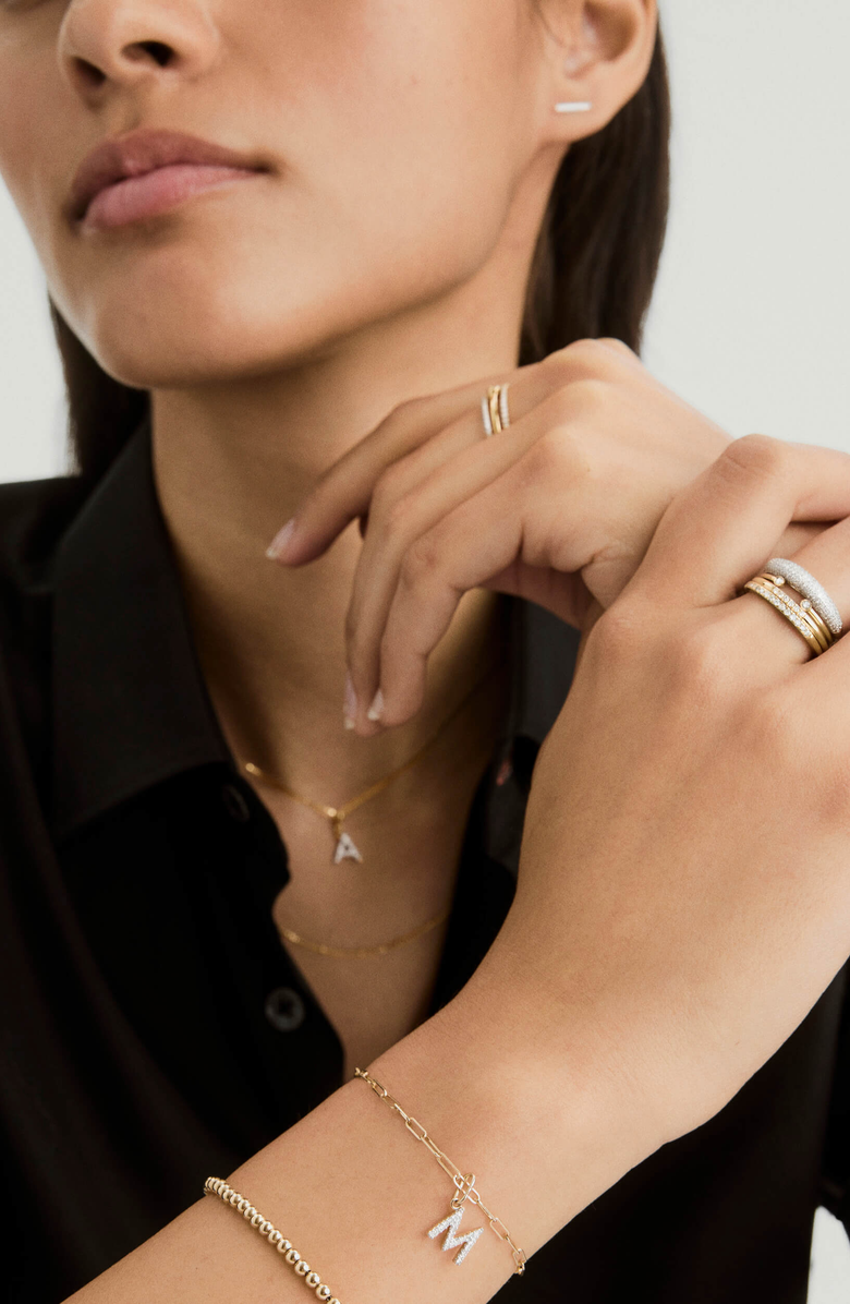 MEJURI Diamond Letter Charm, Alternate, color, S