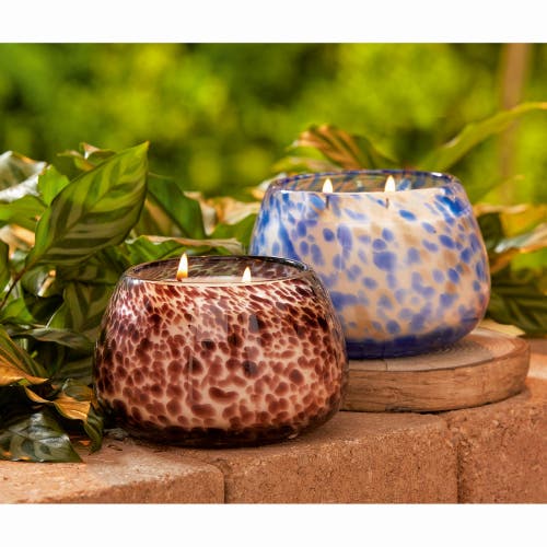 Tag Confetti Brown Glass Bergamot Amber Citronella Candle In Brown