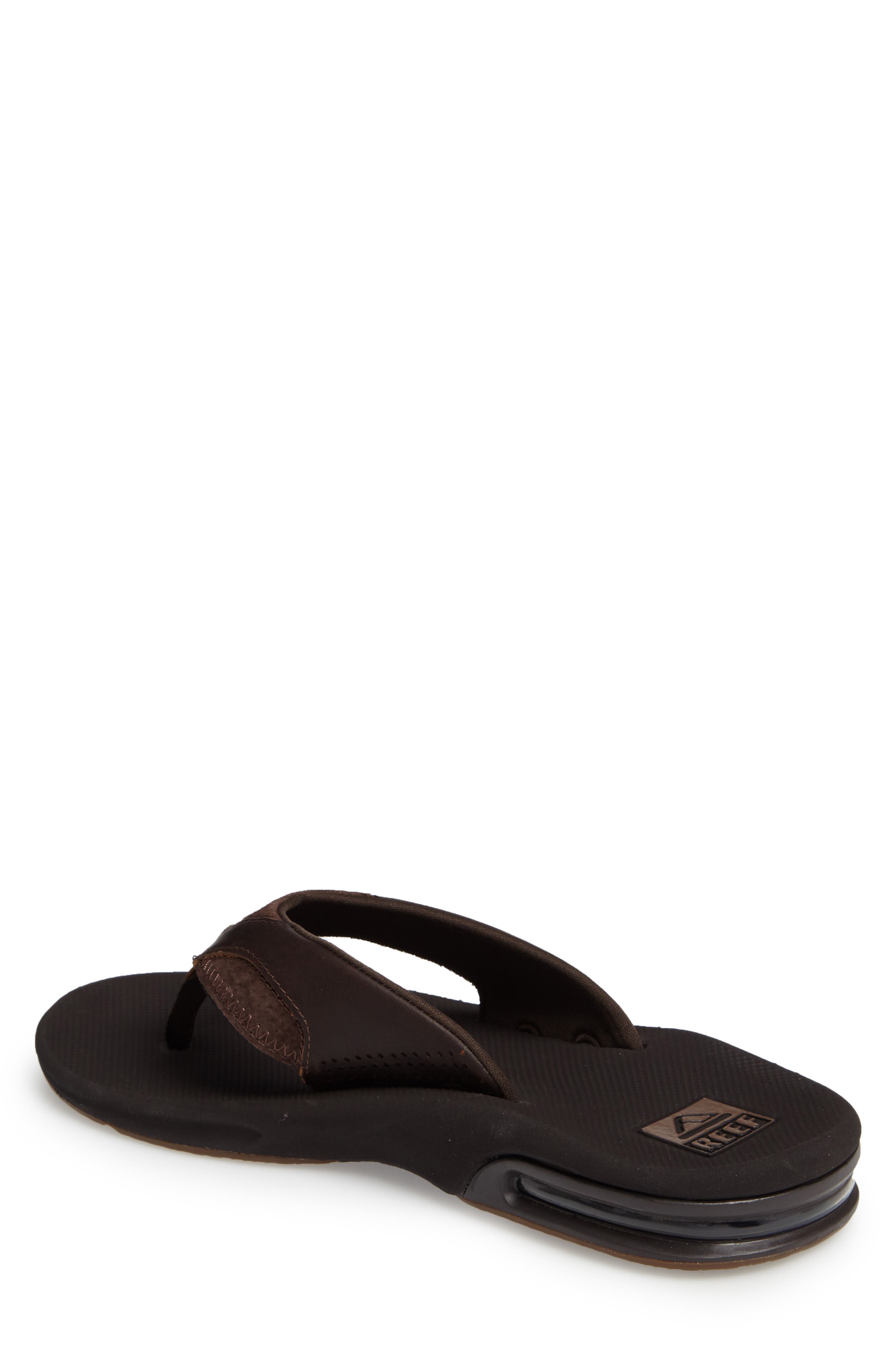 'Fanning Leather' Flip Flop, Alternate, color, BROWN LEATHER