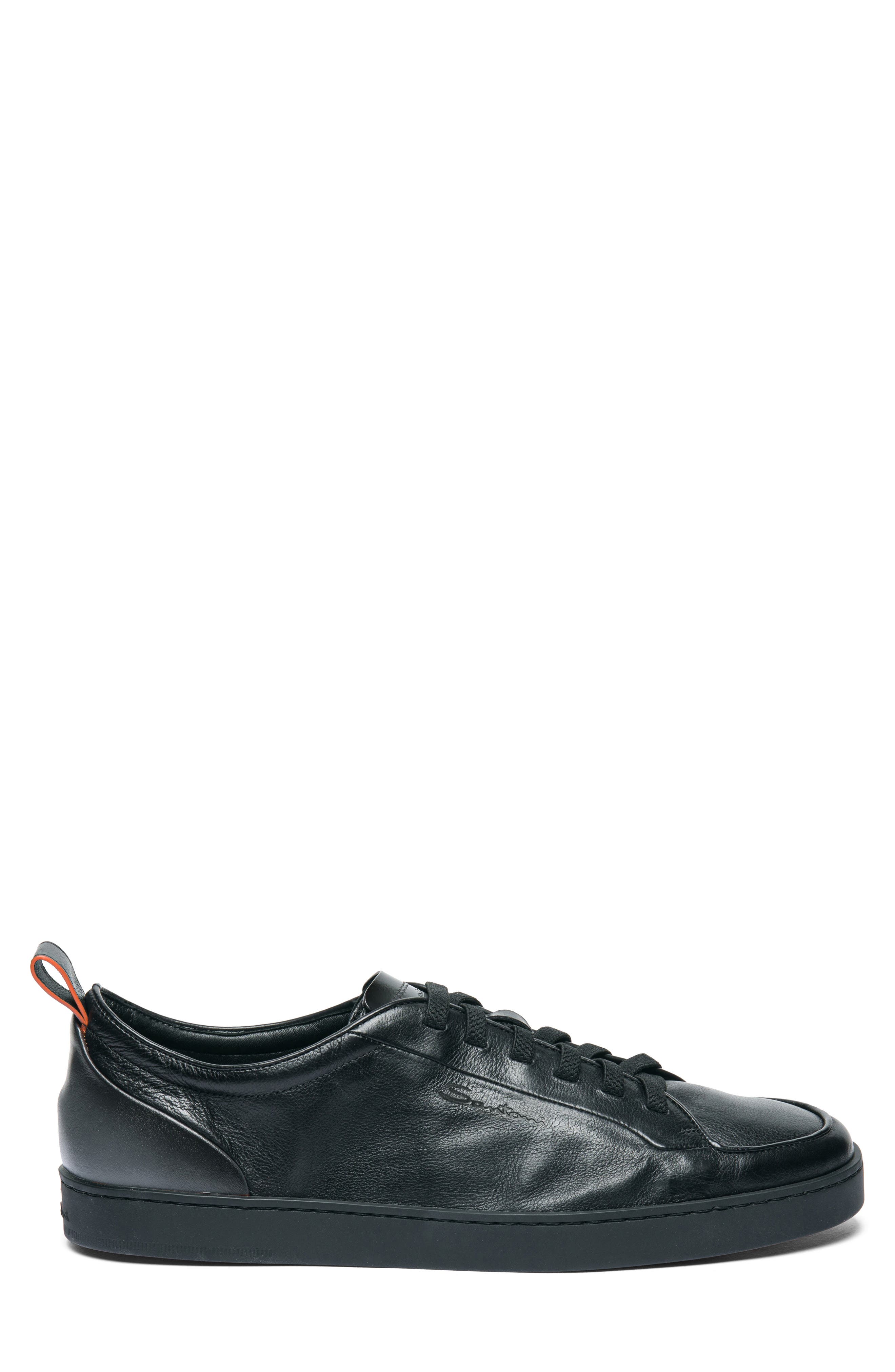 Santoni Monte Carlo Low Top Sneaker, Alternate, color, Black