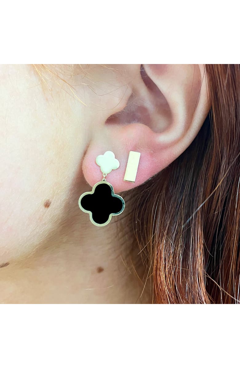 The Lovery Fine Jewelry Gold Bar Stud Earrings, Alternate, color, Gold