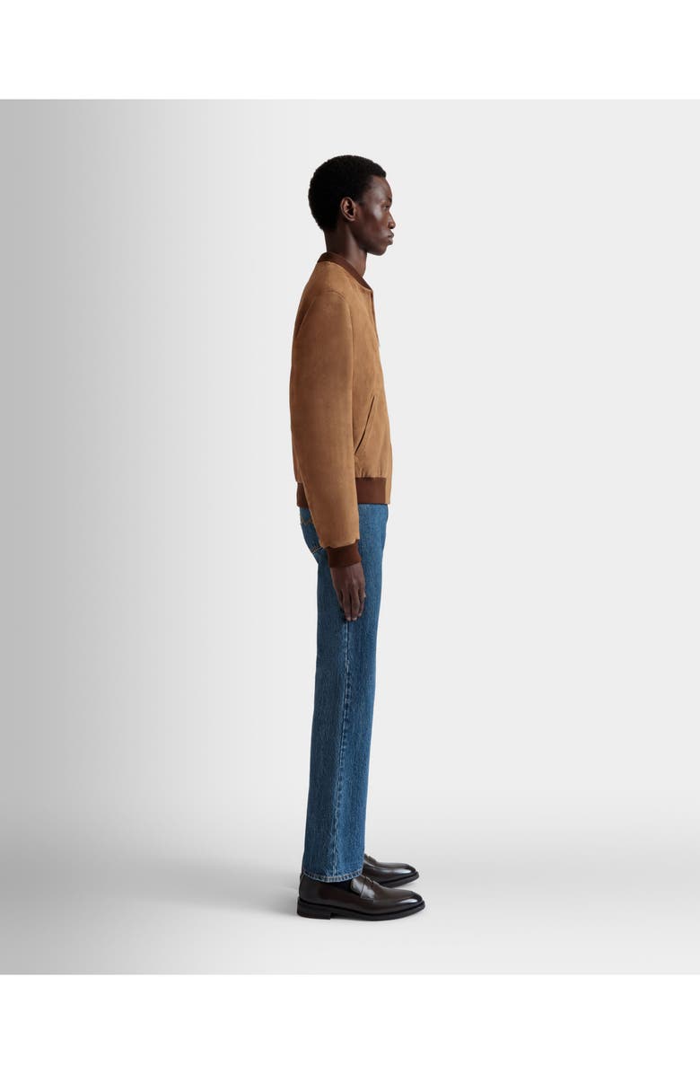 Bally Bomber in Suede, Alternate, color, Brown