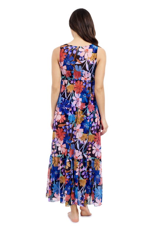 Profile By Gottex Melody V-neck Maxi Mesh Dress In Black Multi