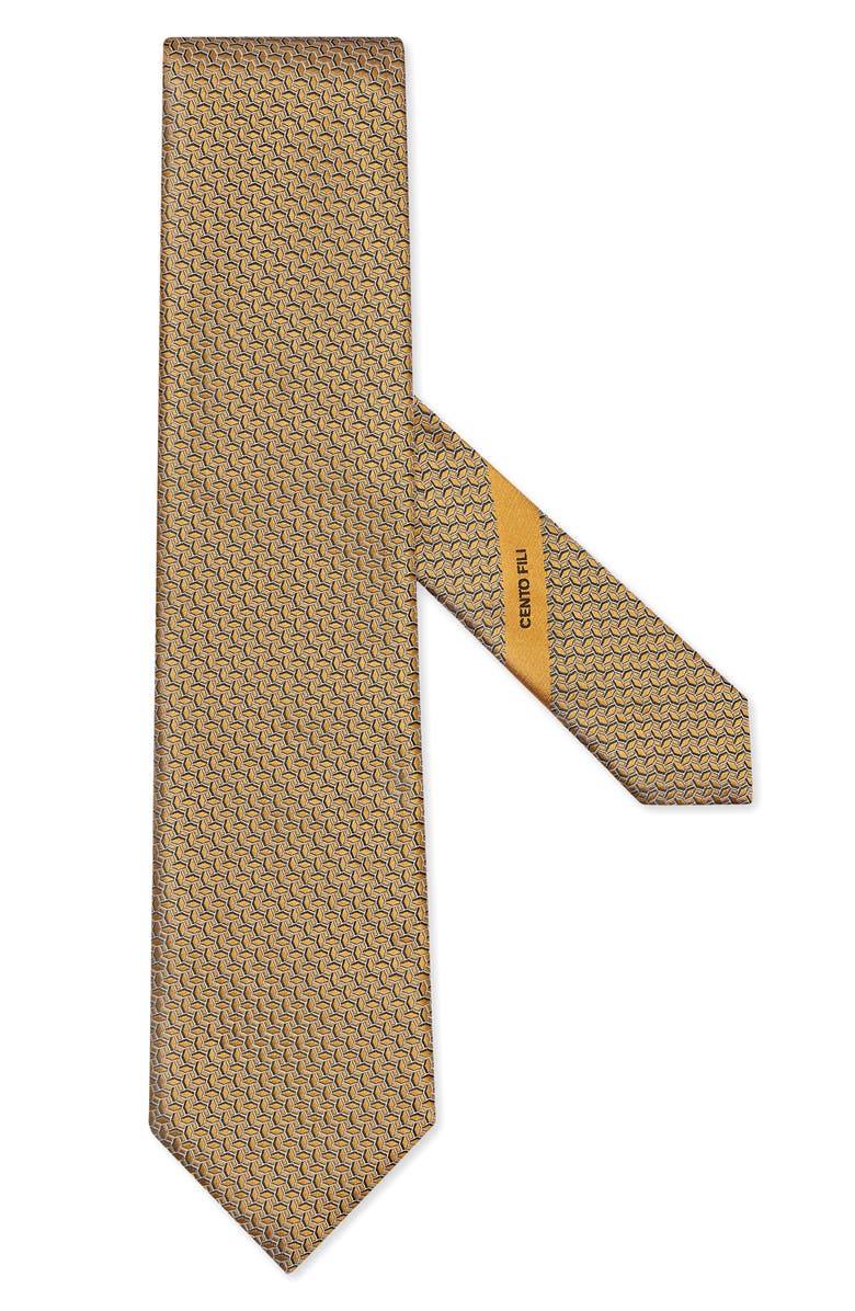 ZEGNA TIES Cento Fili Geo Silk Tie, Main, color, Yellow