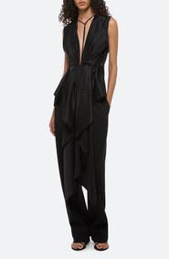 Helmut Lang Scarf Drape Detail Reversible Silk Top