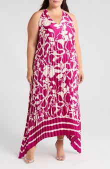 MELLODAY Pleated Satin Maxi Dress