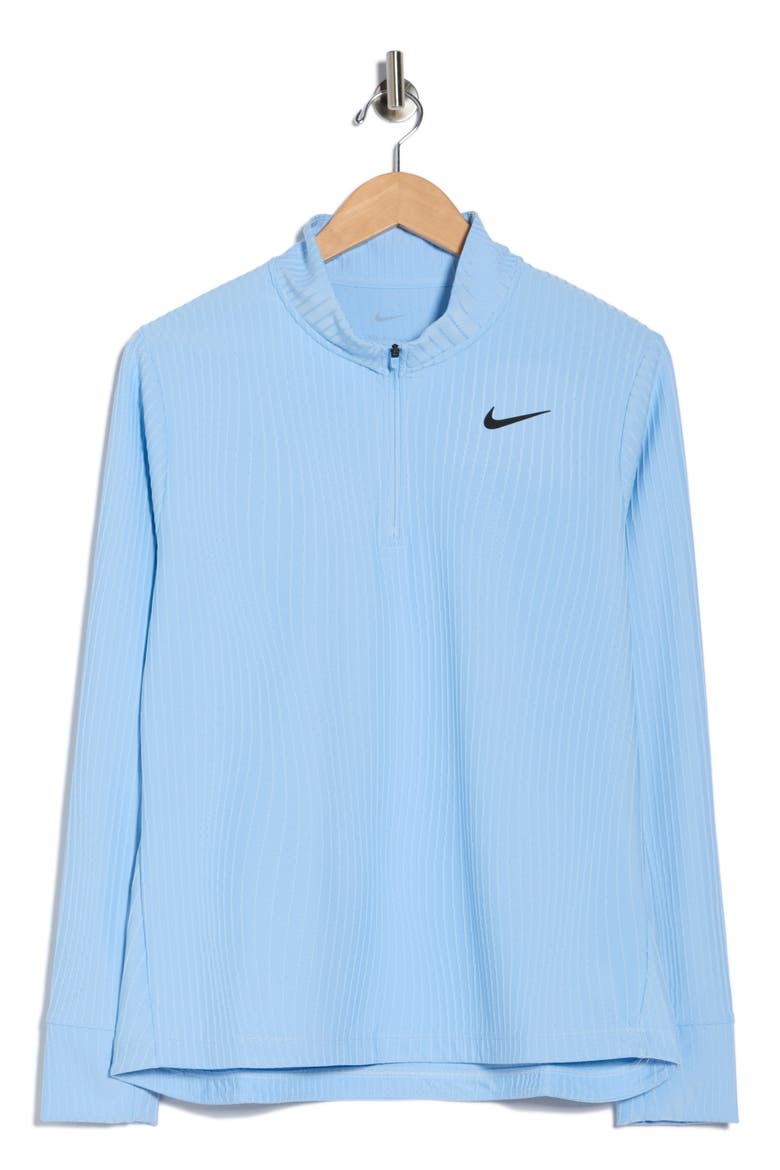 Dri-FIT Half Zip Long Sleeve Top, Alternate, color, PSYCHIC BLUE/ BLACK