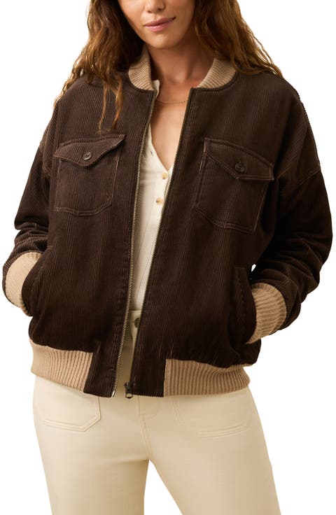 Heritage Rib Trim Corduroy Bomber Jacket