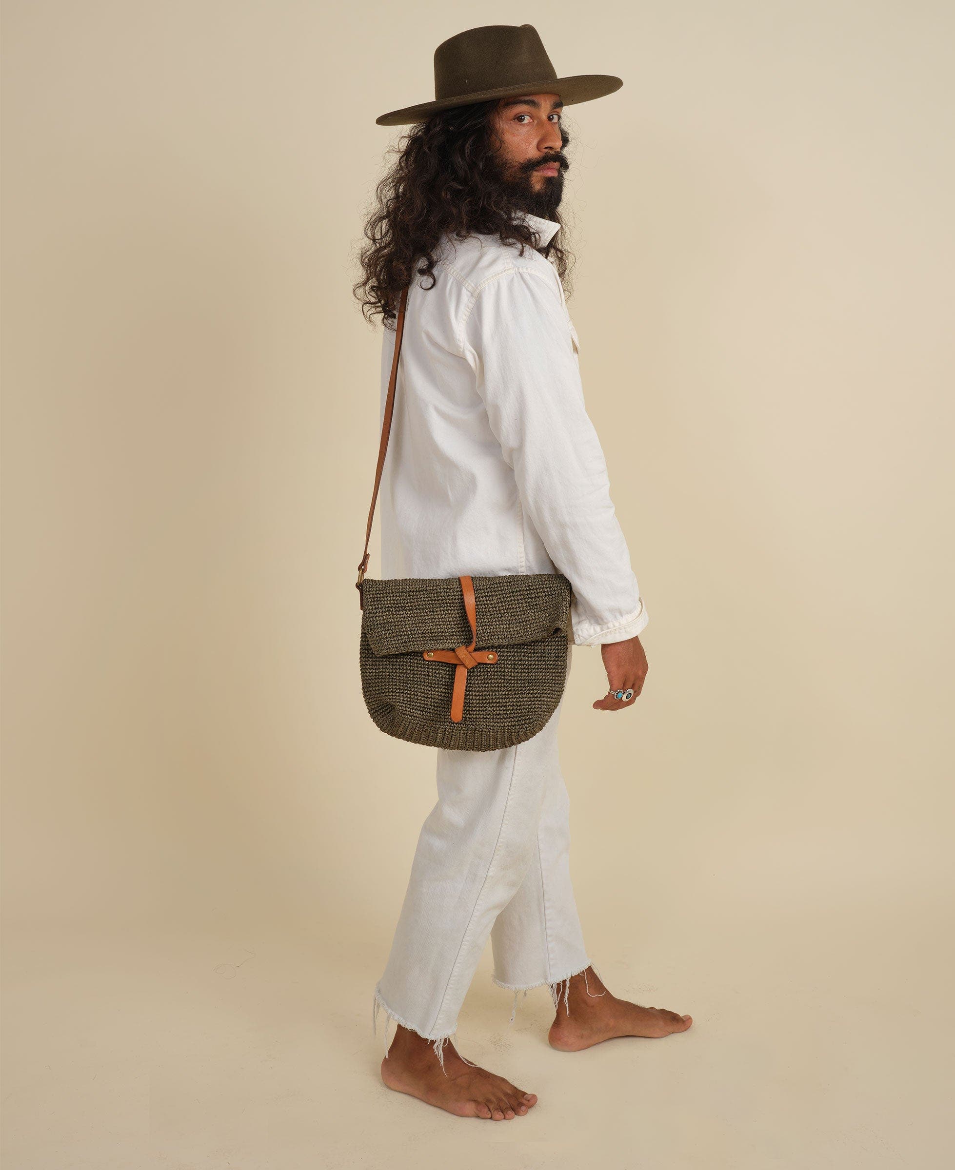 Minga Carmen Woven Crossbody Bag, Alternate, color, Sage Green