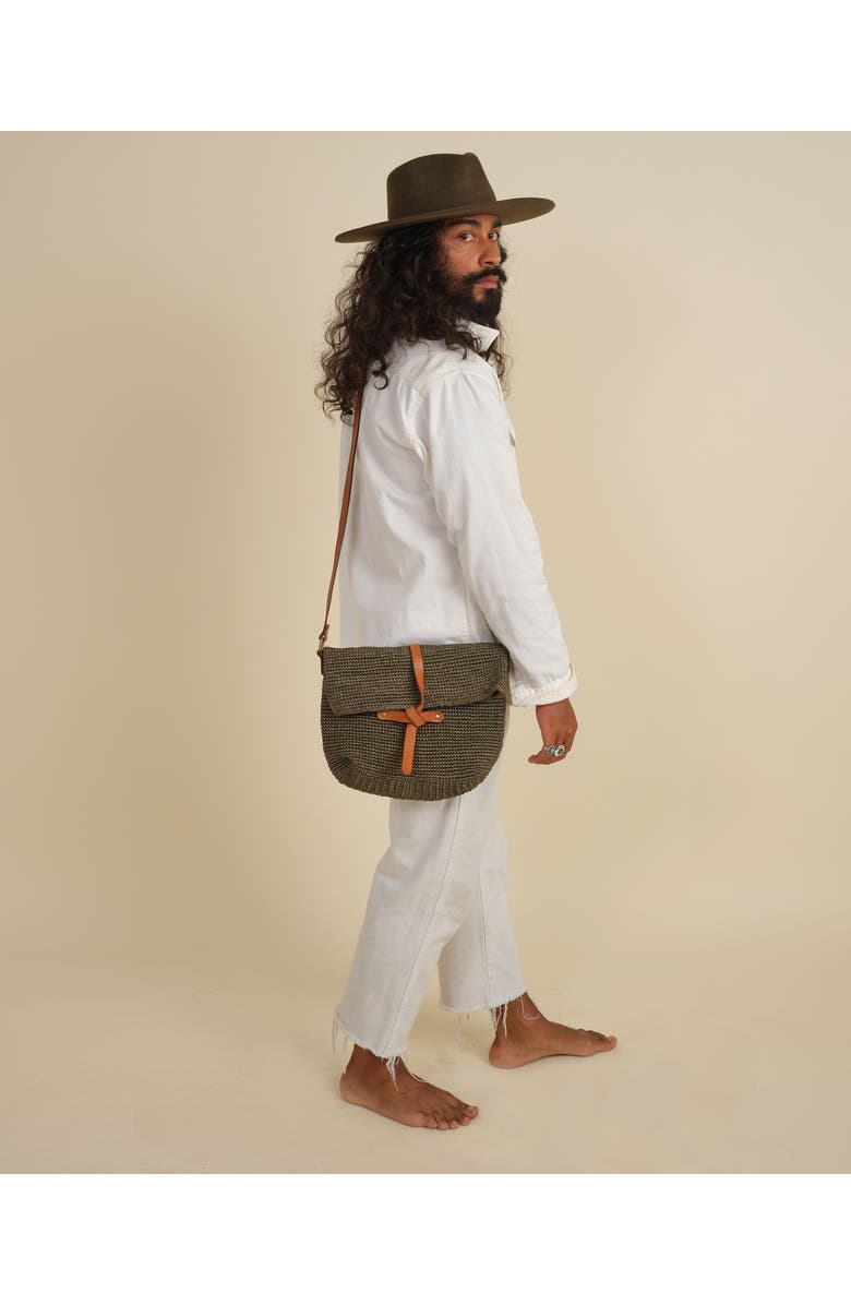 Minga Carmen Woven Crossbody Bag, Alternate, color, Sage Green