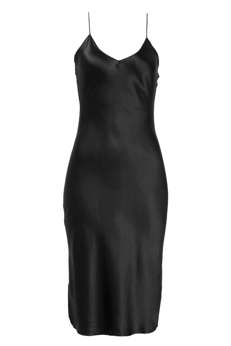 Silk Slipdress, Alternate, color, BLACK