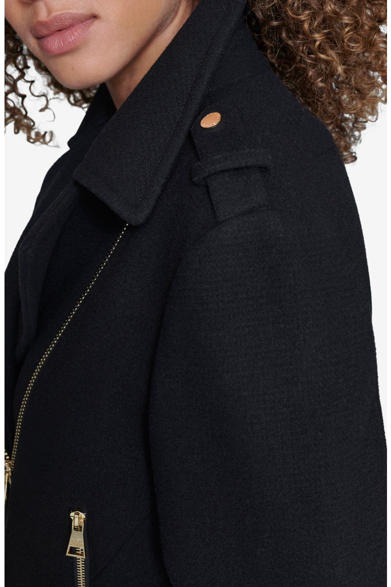 Long Wool Blend Moto Jacket, Alternate, color, BLACK