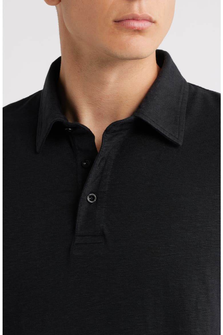 Bryce Classic Short Sleeve Stretch Linen Polo, Alternate, color, TRUE BLACK