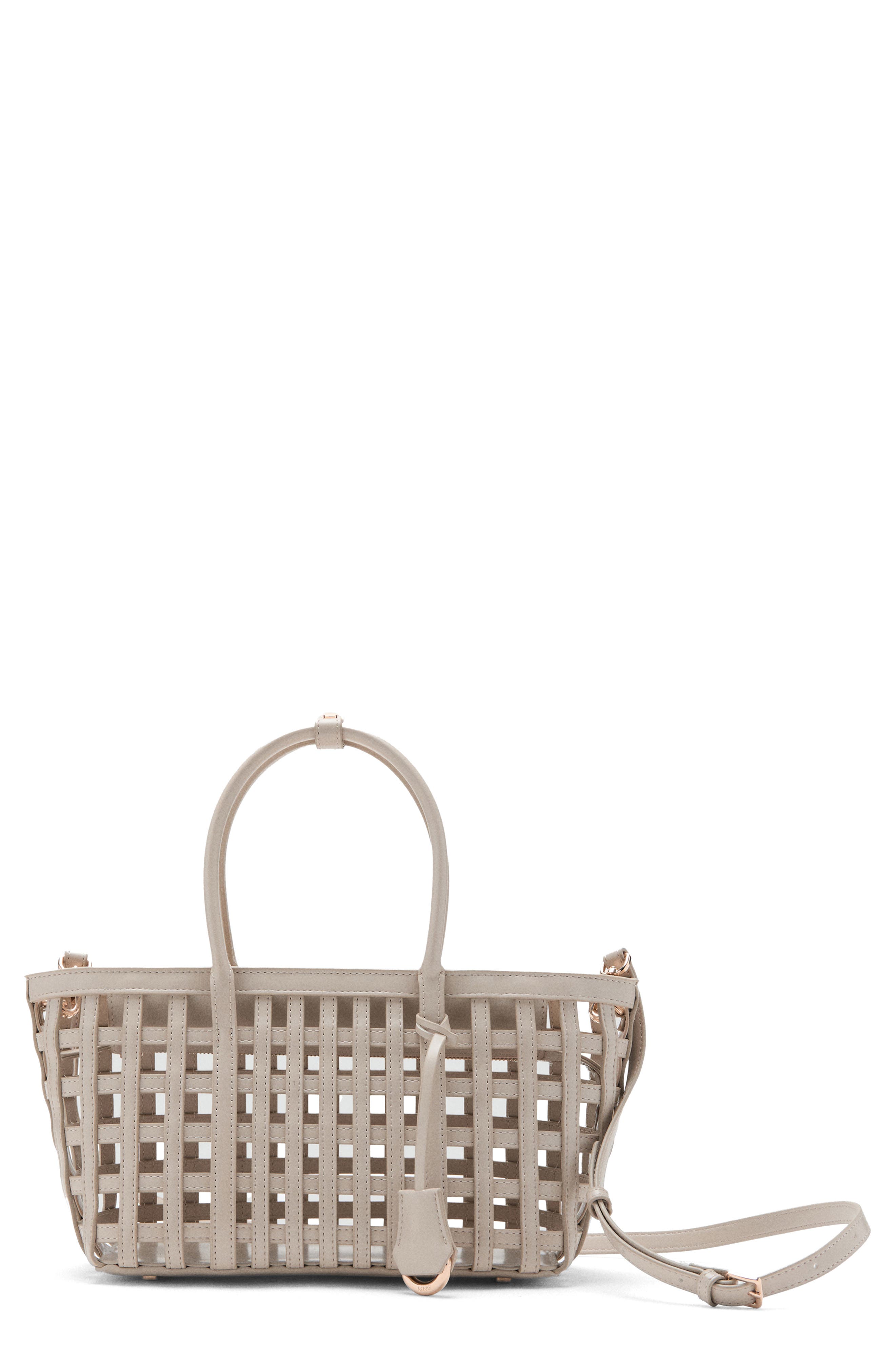 MANGO Braided Faux Leather Top Handle Bag, Main, color, 