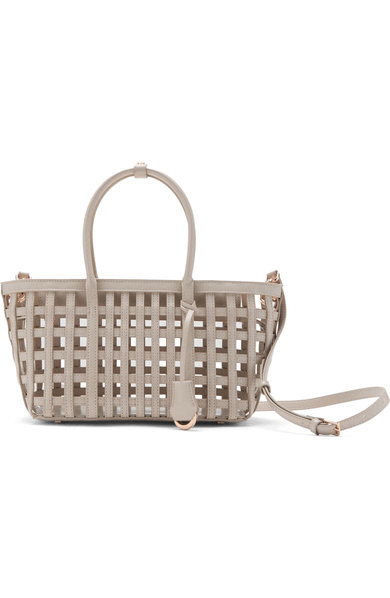 MANGO Braided Faux Leather Top Handle Bag, Main, color,