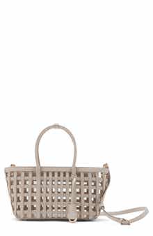 Braided Faux Leather Top Handle Bag
