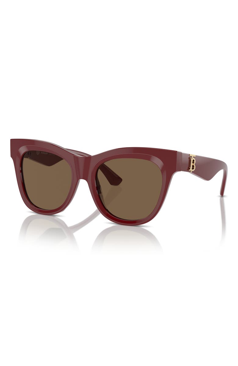 Burberry 54mm Square Sunglasses, Alternate, color, Bordeaux