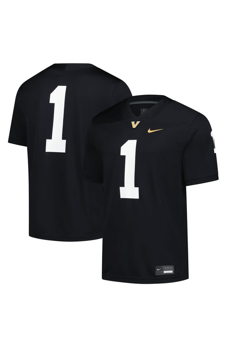 Nike Men's Nike #1 Black Vanderbilt Commodores Untouchable Replica Game Jersey, Main, color, Black