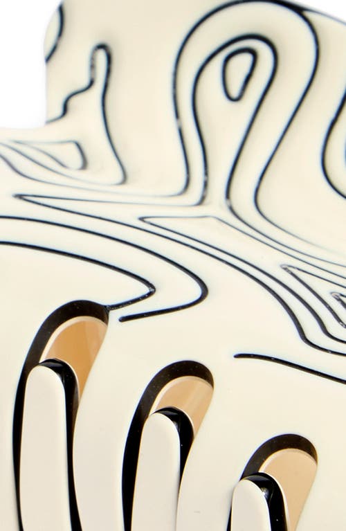 France Luxe Fiorella Abstract Claw Clip In White/black