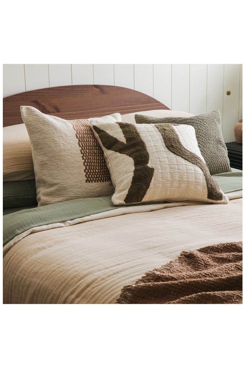 Abstract Pathway Throw Pillow, Alternate, color, BEIGE